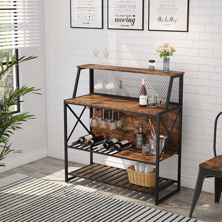 Wrought iron bakers rack on sale with wine rack